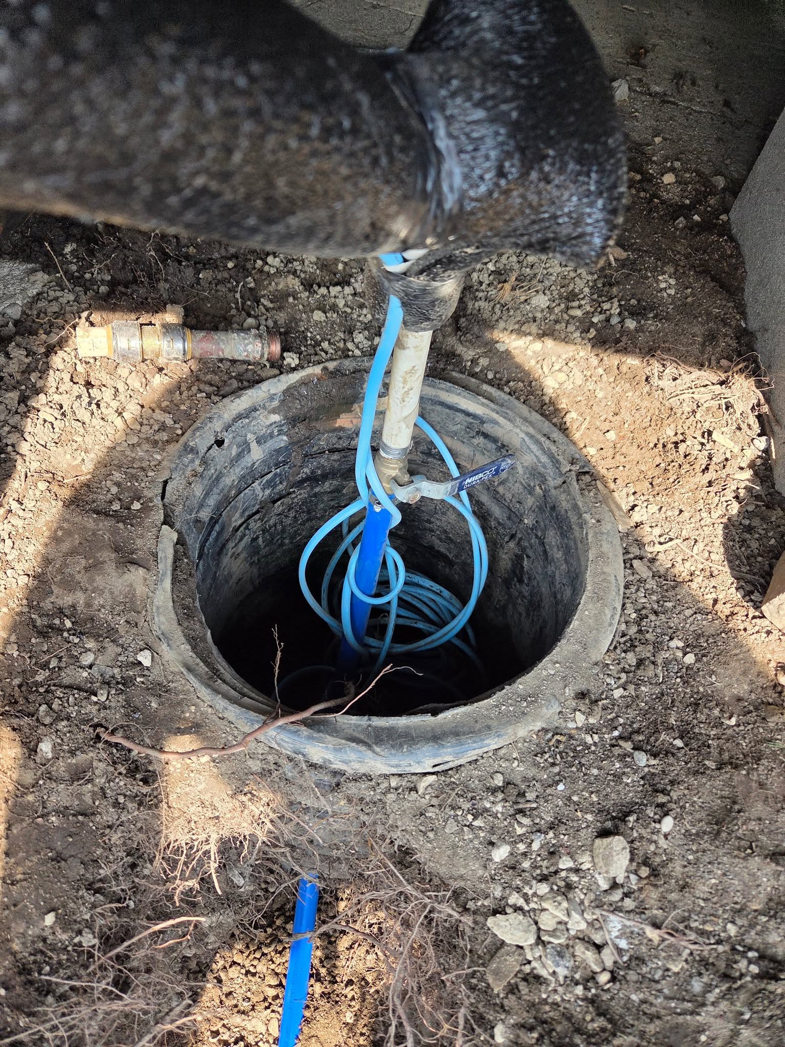 Sewer line cleanout and drain jetting