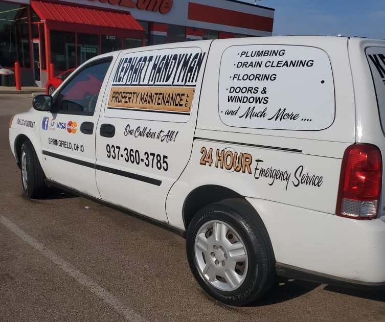 Kephart Handyman work van, Springfield Ohio, 24-hour emergency service